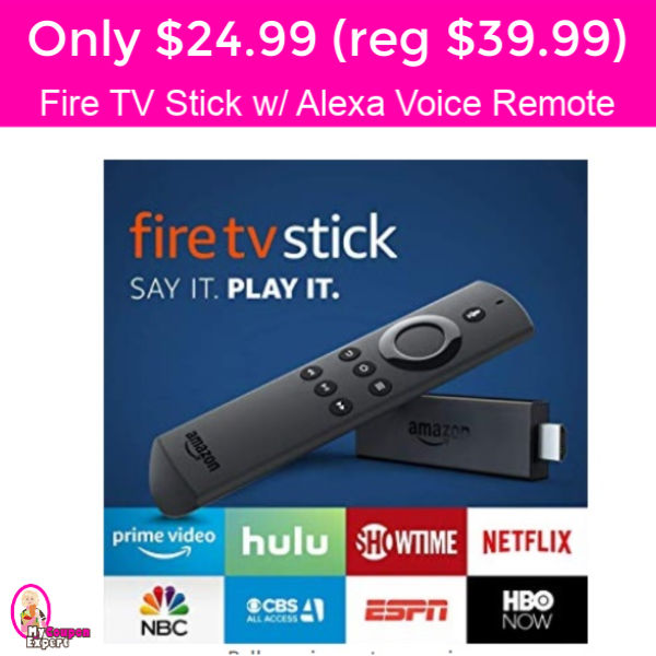 OMG!  Fire TV Stick w/ Alexa Voice Remote $24.99!