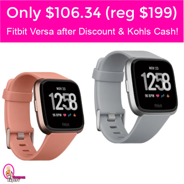 Fitbit VERSA only $106.34 (reg $199) with this scenario!  Look!