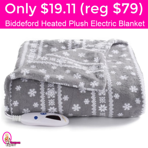 Only $19.11 (reg $79.99) Biddeford Heated Plush Electric Blanket!