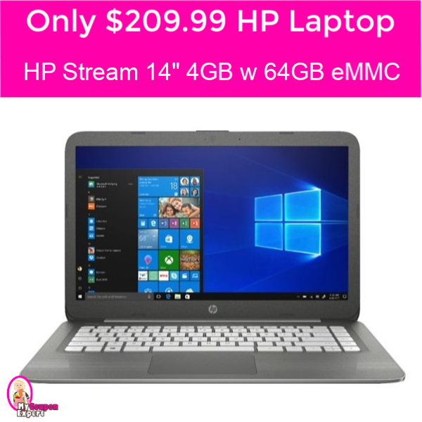 HP Stream 14″ Laptop 4GB w 64gb Flash Memory just $209.99!