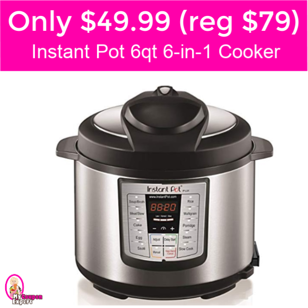 Instant Pot 6qt 6-in-1 Cooker Only $49.99 (reg $79.99)!