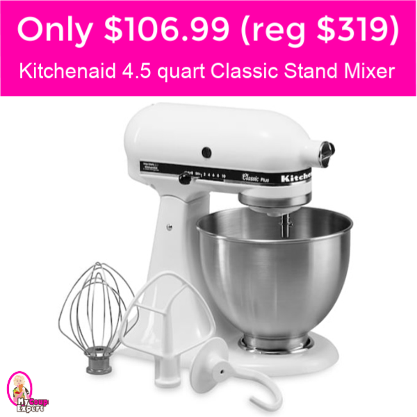 Kitchenaid 4.5 Quart Stand Mixer only $106.99 (reg $319) right NOW!