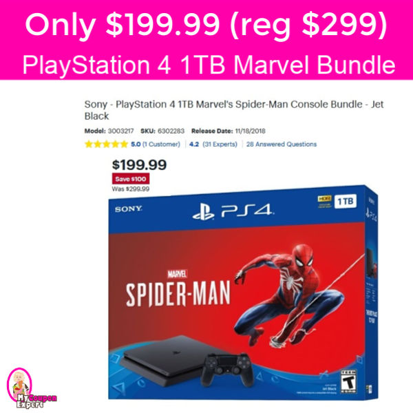 Sony PlayStation 4 Marvel’s Spider Man Bundle $199.99 (reg $299.99)!!