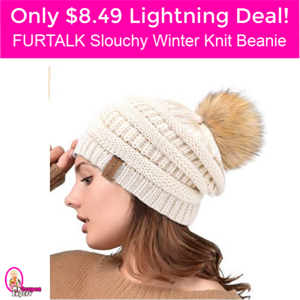 Only $8.49 Furtalk Slouchy Winter Knit Beanie!  Lightning Deal hurry!