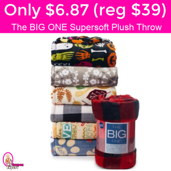 Only $6.87 (reg $39.99) The BIG ONE Supersoft Plush Throw!