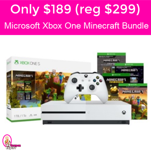 $189 (reg $299) Xbox One S 1TB Minecraft Creators Bundle!