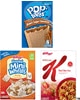 Save  on any THREE Kellogg’s Cereals and/or Pop-Tarts toaster pastries , $1.00