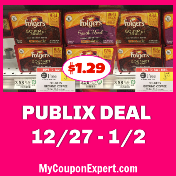 WOW!  Folgers Coffee only $1.29 at Publix starting November 3rd!