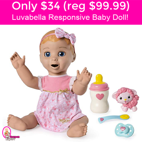 Only $34 (reg $99.99) Luvabella Responsive Baby Doll!
