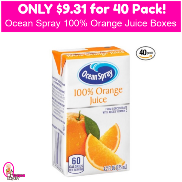 Ocean Spray 100% Orange Juice – 40 pack deal!