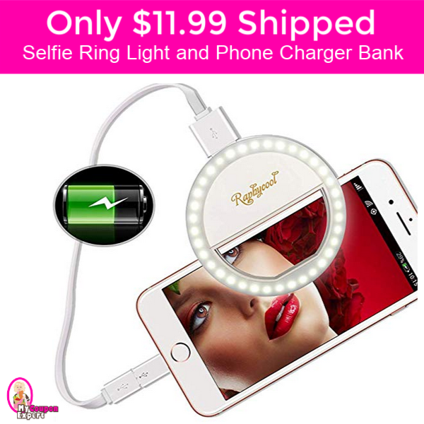 Only $11.99 Selfie Ring Light and Phone Charger!
