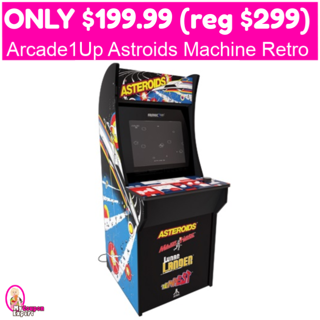 Only $199.99 (reg $299) Arcade1Up Astroids Machine Retro Style!