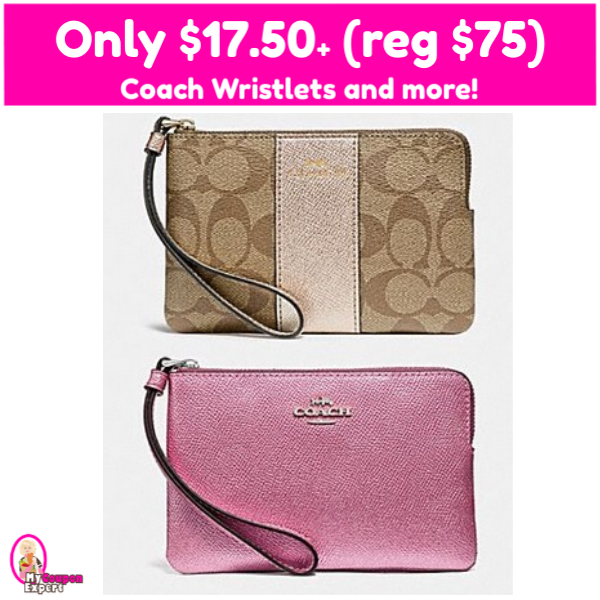 Only $17.50 (reg $78) Coach Corner Zip Wristlet and more!