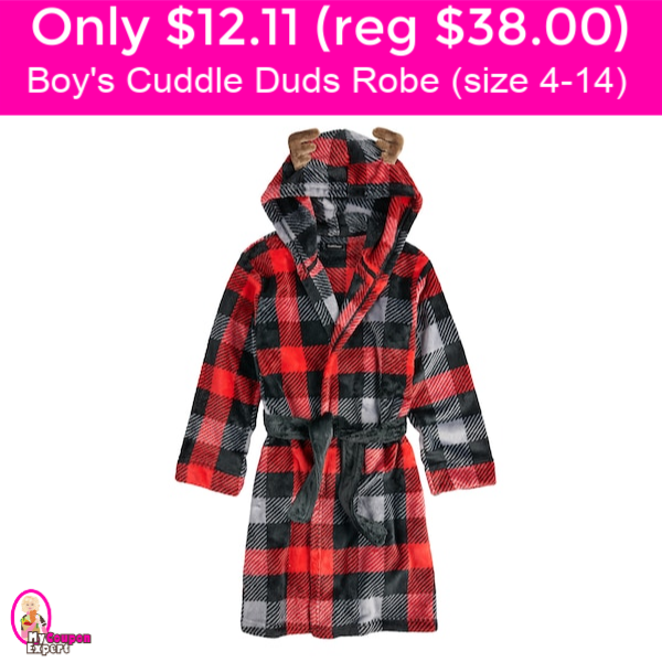 Only $12.11 (reg $38) Boy’s Cuddle Duds Robe! Cute!