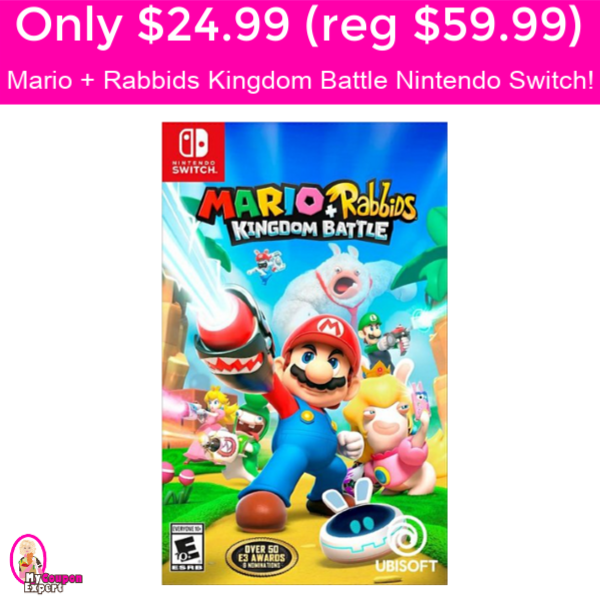 Only $24.99 (reg $59.99) Mario + Rabbids Kingdom Battle for Nintendo Switch!