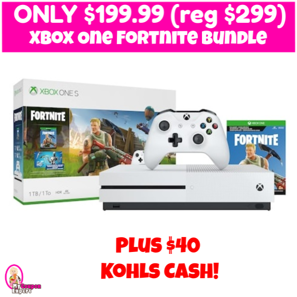 Xbox One Fortnite Bundle $199.99 (reg $299) plus $40 Kohl’s Cash!