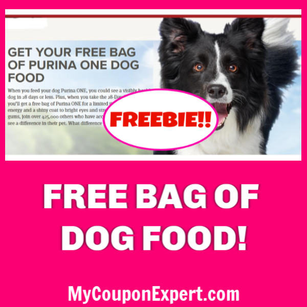 Free Purina One Dog Food Bag!  Hurry!