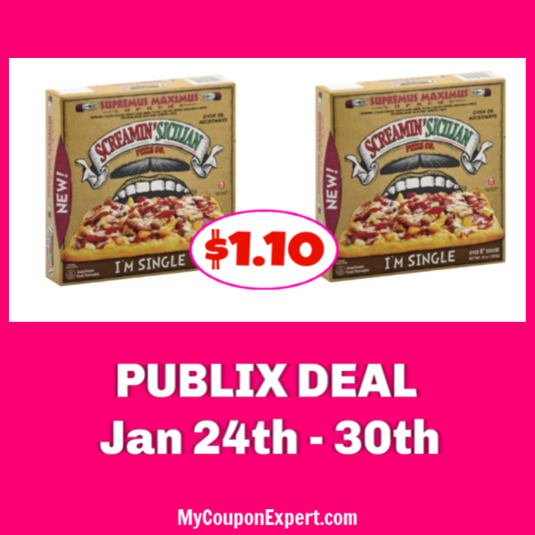 Screamin’ Sicilian Single Pizzas $.10 at Publix!