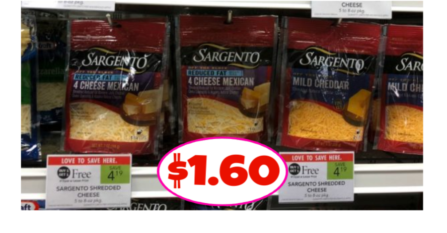 Sargento Shredded Cheese $1.60 at Publix!!