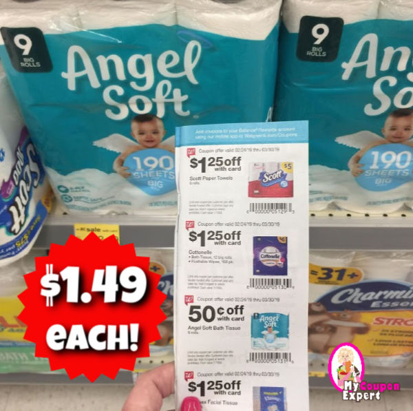 Angel Soft 9 BIG ROLLS just $1.49 at Walgreens!