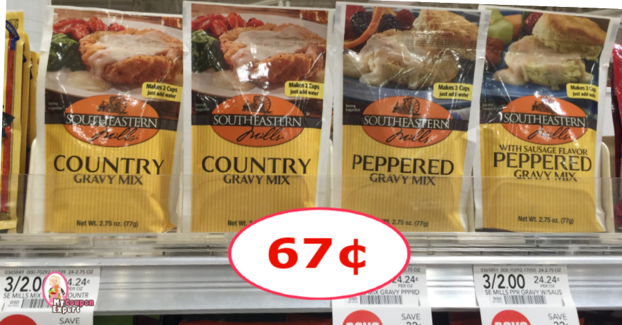 Southeastern Mills Country Gravy just 67¢ each at Publix!