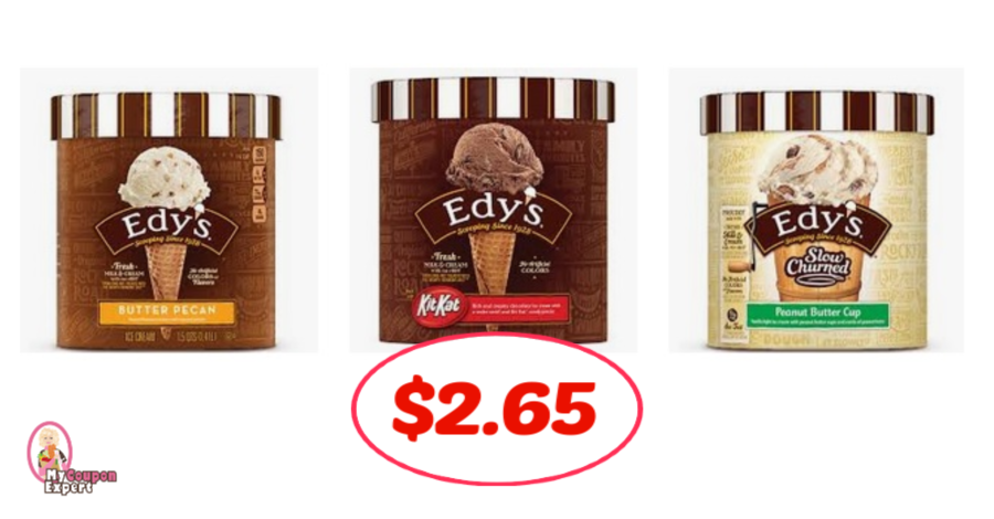 Edy’s Ice Cream just $2.65 each at Publix! Great for summer treats!