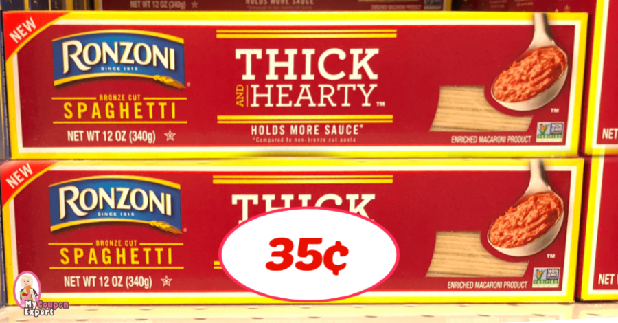 Ronzoni Thick & Heart Pasta just 35¢ each at Publix!