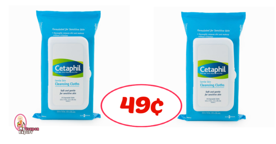Cetaphil Cleansing Cloths 25 ct only 49¢ each at Publix!