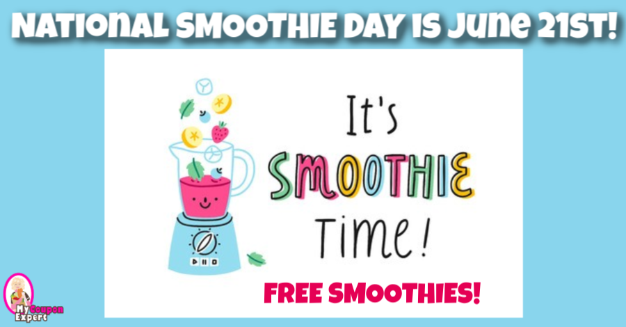 National Smoothie Day is June 21st!  FREE SMOOTHIES!