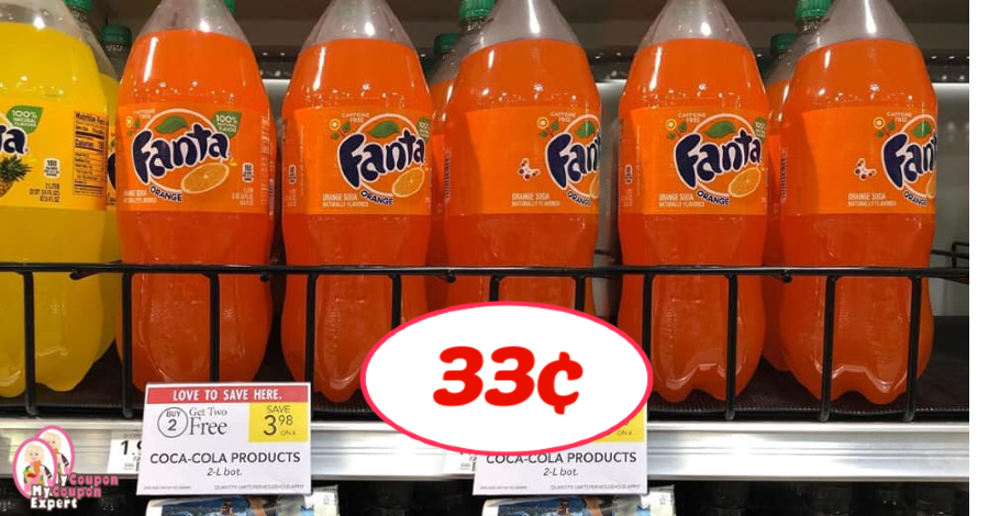 Fanta, Barqs, Seagrams or Minute Maid 2 liters just 33¢ each at Publix!