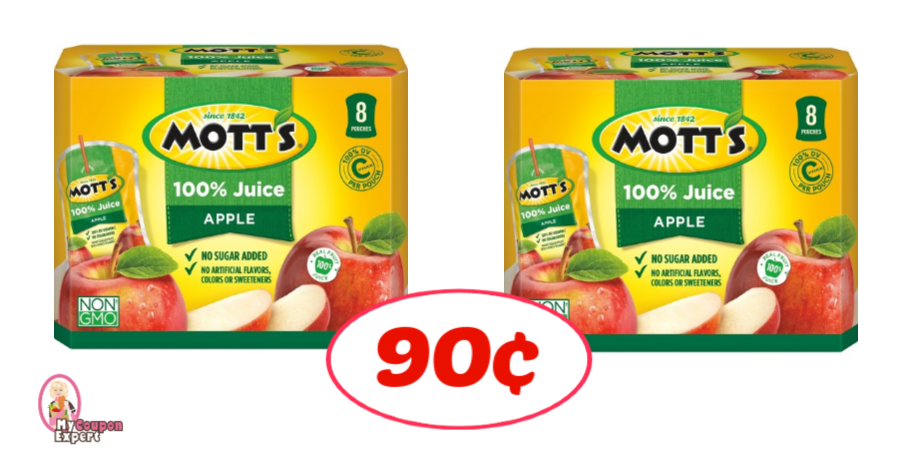 Motts Apple Juice single serve pouches 90¢ at Publix!