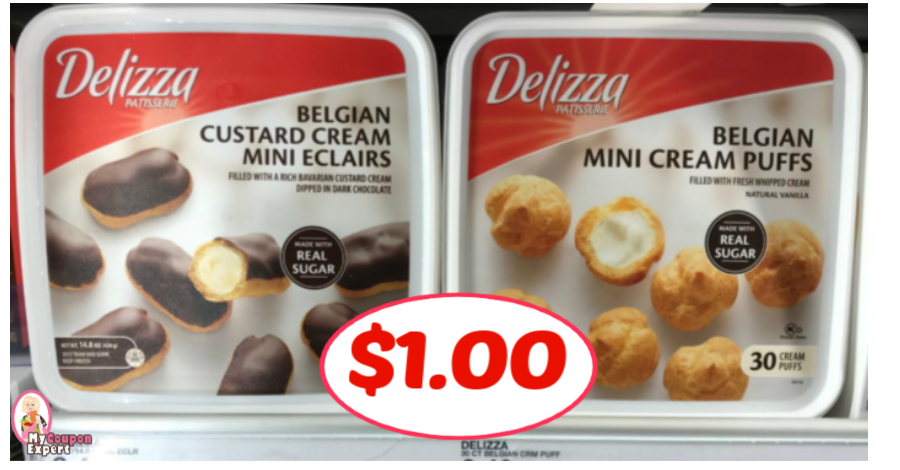 Delizza Mini Eclairs or Belgian Cream Puffs just $1.00 at Publix!