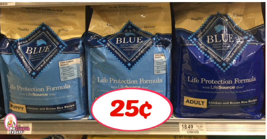 Blue Buffalo Dog Food 6 lb bag just 25¢ each at Publix!