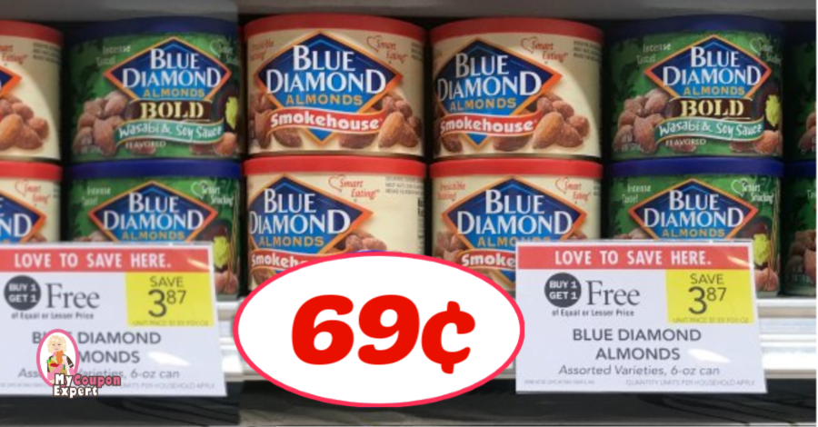 Blue Diamond Almonds only 69¢ each at Publix!