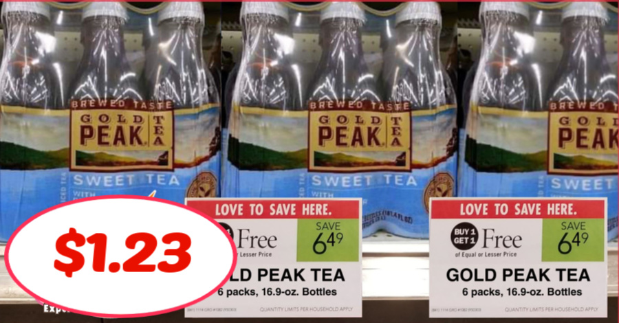 Gold Peak Tea 6 pack, 16.9 oz bottles just $1.23 each pack!