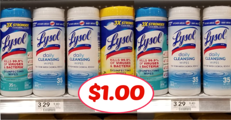 Lysol Disinfecting Wipes 35 count – Only $1.00 at Publix!