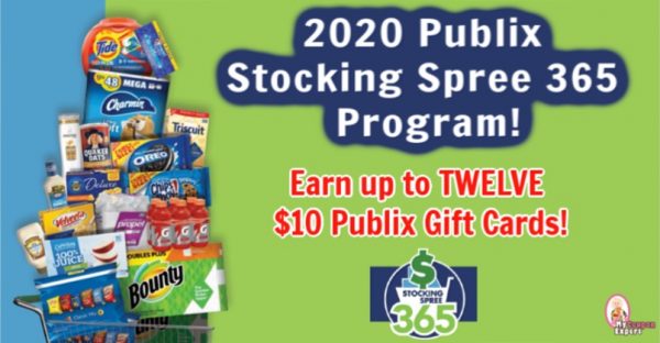 Publix Stocking Spree 365 Program! Earn up to TWELVE $10 Publix Gift Cards!