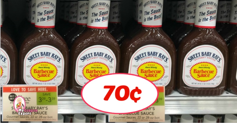 Sweet Baby Rays Barbecue or Wing Sauce 70¢ each at Publix!