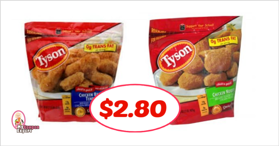 Tyson Chicken as low as $2.80 per bag at Publix!!