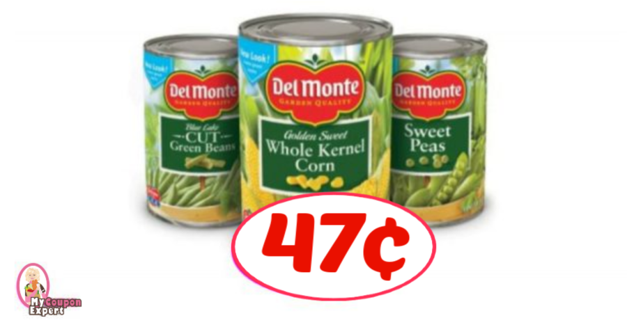 Del Monte Veggies just 47¢ per can at Publix NOW through 11/22!