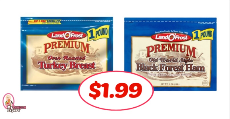 Land O’Frost Premium Lunchmeat, 16 oz just $1.99 at Publix!