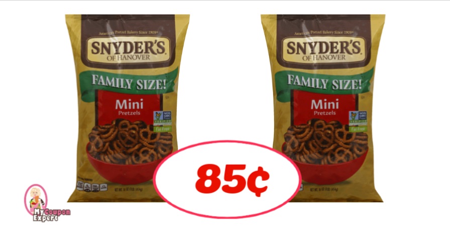Snyders of Hanover Family Size Pretzels just 85¢ each at Publix!